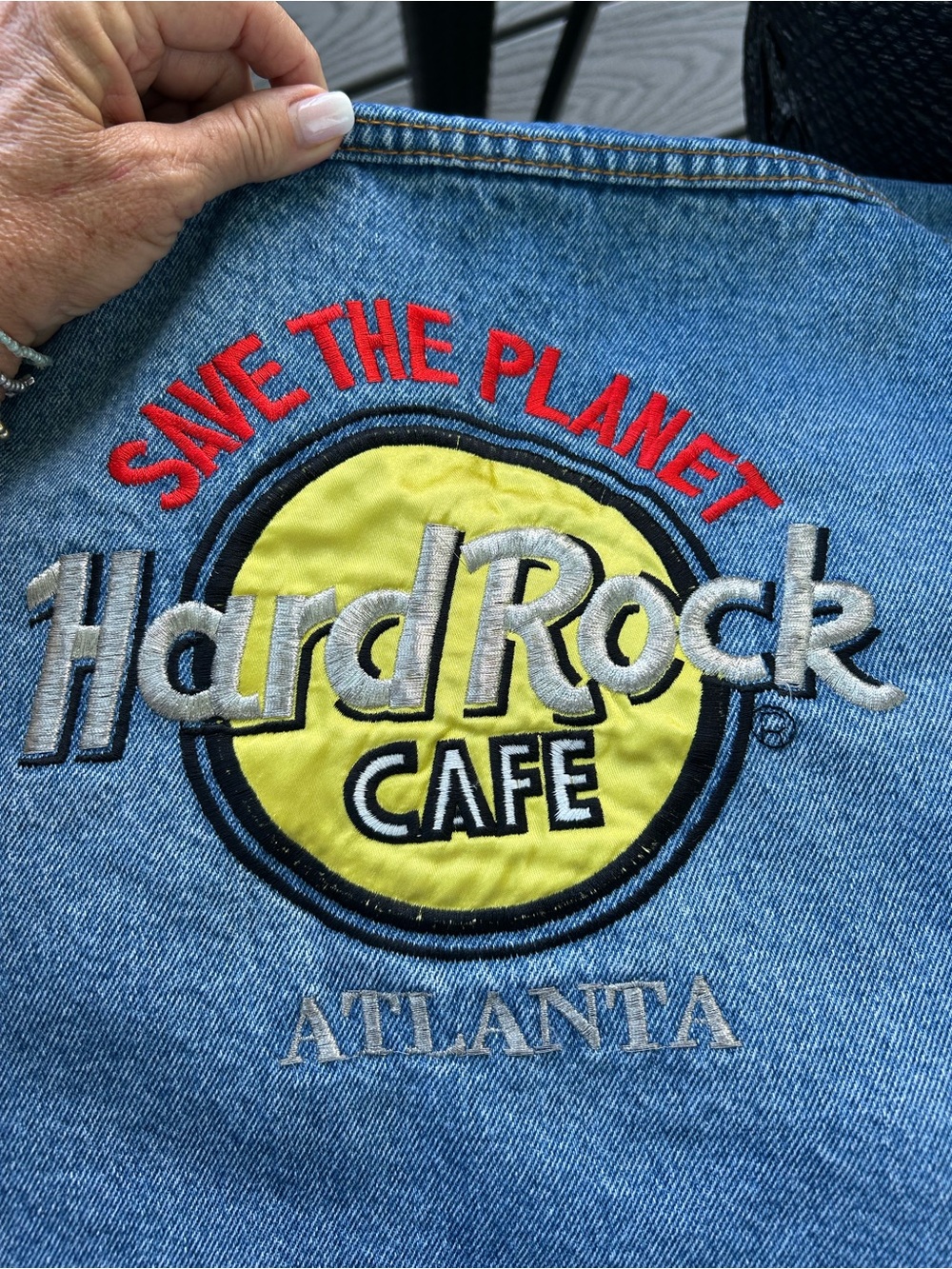 Vintage Hard Rock Cafe Atlanta Denim Jacket (L) 90s